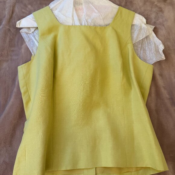 Vintage Ann Taylor Chartreuse Sleeveless Blouse - Picture 1 of 3